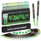 Sonlaryin Rotuladores Acrilicos 36 Colores 36 Piezas, Rotuladore de Pintura Acrílica con Pincel, Rotuladores Acrílicos para Roca, Cristal, Cerámica, Plastico, Tela, Metal - Verde