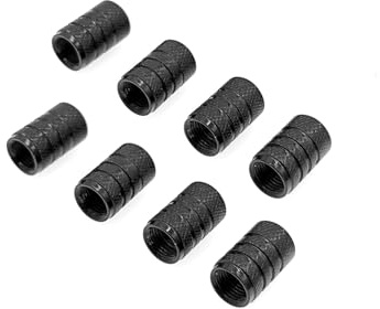 JZK 8X Schwarze Reifenventilkappen aus Metall, Reifenstaubkappen für Auto und Fahrrad, Reifenventilkappe aus Aluminiumlegierung, Mountainbike Ventilkappe, Motorrad Reifenventil Staubschutz