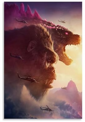 XXueMei Godzilla X Kong 1 Filmposter, Vintage-Poster, dekorative Malerei, Leinwand, Wandposter und Kunstdrucke, modernes Zuhause, Schlafzimmer, Dekoration, Poster, 20 x 30 cm, ungerahmter Stil