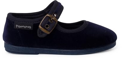 Pisamonas Samt-Mary Janes mit Schnalle im Antikgold-Design