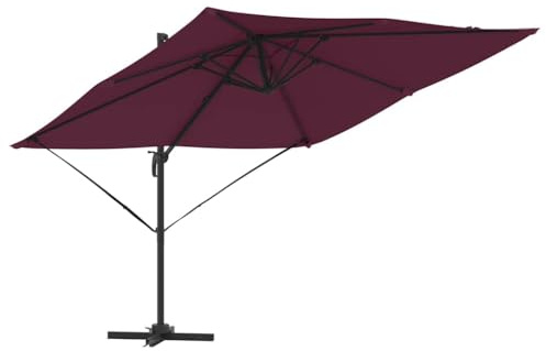 vidaXL Freischwinger Sonnenschirm Bordeaux Rot | Verstellbarer UV-beständiger Sonnenschutz mit schwerem Fuß für Stabilität. Perfekter Schatten für deinen Garten, die Terrasse oder als Sonnenschutz.