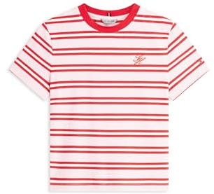Tommy Hilfiger Women's Th Script Reg C-Nk Ss Tee Ww0Ww47809, Pink, XS