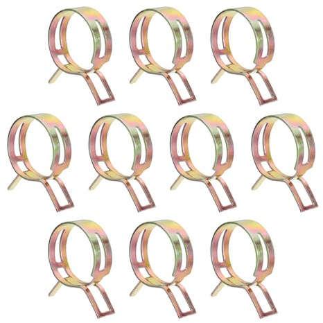 QUARKZMAN 10 Stück Federband-Schlauchschellen 40mm Bunt | Kraftstoffleitung Schlauch Federklemme Silikonschlauch Vakuumschlauch Rohrschelle Niederdruckrohr Klemme Befestigung