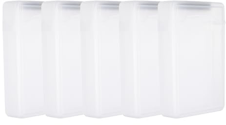 PATIKIL 6.5 x 4.5 Hard Drive Disk Case, 5Pcs Plastic Hard Disk Storage Box Portable Anti-Static Case for 3.5 External SSD HDD, White