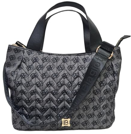 Laura Biagiotti Borsa Donna Linea Iselin, Nylon Trapuntato Impermeabile con Logo LB, Manici in Pelle Sintetica, Tracolla Regolabile Rimovibile, Dimensioni 31x12x24 cm, ART.LB25W-105-4