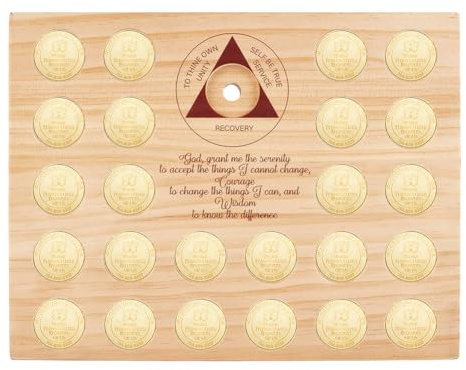 PH PandaHall Pine Wood Coin Display Stand, Holds 25 Medallions