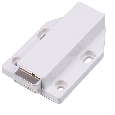 Push to Open Schrankscharnier für Overlay-Türen, magnetischer Türschnapper mit integrierter Feder, keine Griffe oder Knöpfe erforderlich, 76,3 x 46,3 x 17,3 mm, Weiß (