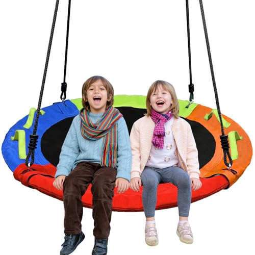 Tree Swing,Saucer Flying Swing 40 Inch for Kids,900D Oxford Waterproof, 900lbs Weight Capacity,with Adjustable Hanging Straps, for Backyard, Playground, and Camping, Gifts for Kids