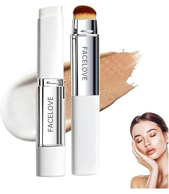 Facelove Colour Changing Foundation Stick, Color Changing Foundation Stick mit Bürste, Korean Foundation Makeup, Gesichtsgrundierung, für alle Hauttypen (Naturfarbe)