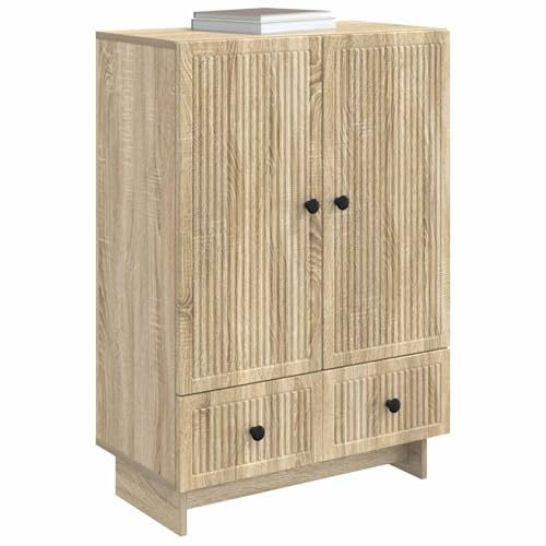 vidaXL Sideboard Sonoma-Eiche 66 x 34,5 x 95 cm Holzwerkstoff, Stylische Wohnzimmereinheit, Vintage-Speicherschrank mit Schubladen, funktionale Anrichte, Holzdisplay Möbel