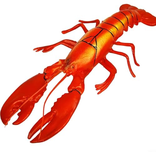 Tidgel Décoration réaliste de homard en plastique - 47 cm - Rouge - Thème marin - Photographie - Restaurant (A)