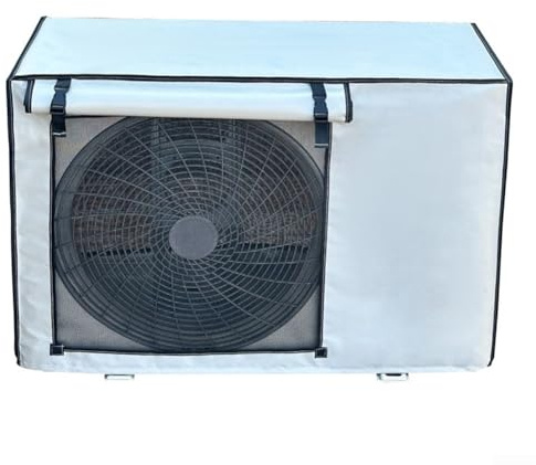 Oxford Cloth Outdoor Air Conditioner Unit Cover, Waterproof & UV Resistant AC Protector with Adjustable Buckles for Rain Sun Wind, Silver, 74x54x26cm(85 * 58 * 35CM)