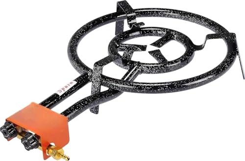 Alqbaio Paellero a Gas Butano Tipo Valenciano – Hornillo Quemador de Gas para Paellas, Acero Esmaltado, Uso Exterior, Gran Potencia, Robusto y Resistente (400 mm)