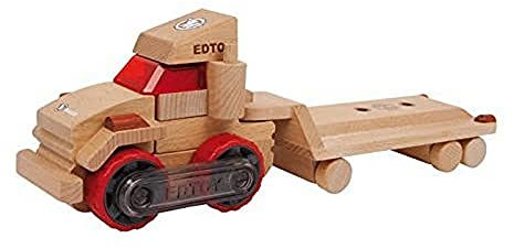 small foot 6850 Konstruktionsspielzeug Lastwagen mit Auflieger