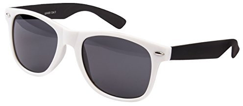 Ciffre Nerdbrille Sonnenbrille Stil Brille Pilotenbrille Vintage Look Weiß Schwarz 2 Farbig gummiert EST6