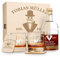 polar-effekt 6 TLG Geschenk-Set in Holzkiste mit Gravur - 2 Whiskygläser, 2 Untersetzer und Whisky-Karaffe in Geschenk-Box - Geschenkidee für Männer - Motiv a Gentleman