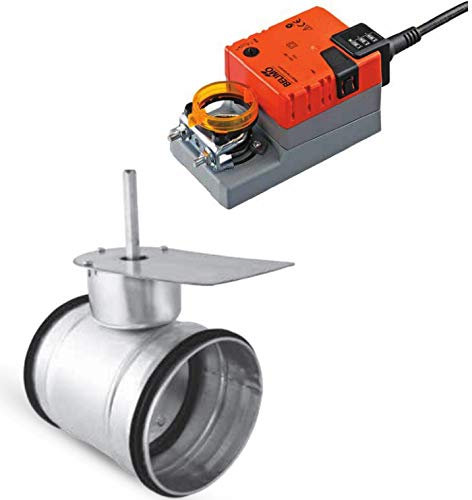 Motorisierbares 2-Wege-Luftkalibrierungsrollo mit EDPM-Dichtung und Belimo LM230A Servomotor - Durchmesser 160 mm