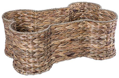 Bone Dry Pet Storage Collection Panier à Jouets en Jacinthe en Forme d'os Naturel Taille M