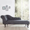 cagü edler Designklassiker Recamiere Winchester Grau Kunstleder im klassisch englischen Chesterfield-Stil