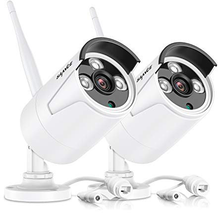 SANNCE 3.0MP Wireless CCTV Camera, Outdoor Weatherproof Metal Expandable Camera for N48WHE-V1(5MP NVR)(2pcs)