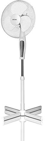 MPM MWP-19 Ventilador de pie oscilante, 42 cm, Altura Ajustable, Temporizador 7,5 Horas, 3 velocidades, Mando a Distancia, Blanco, 50W