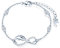 MicLee Delphin Liebe Damen Einfach Armband Zirkonia 925 Sterling Silber Allergenfrei Delphin Unendlichkeit Zeichen Armreif Armkette mit Geschenkbeutel Super Geschenk für Mutter Freundin