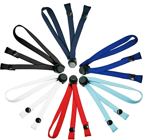 Celawork 6 Stück Maskenbänder für Mundschutz, inklusive schwarz/weiß/blaues Maskenketten-Lanyard, für Maskenkette, verstellbar Kinder/Damen/Herren Mehrfarbig