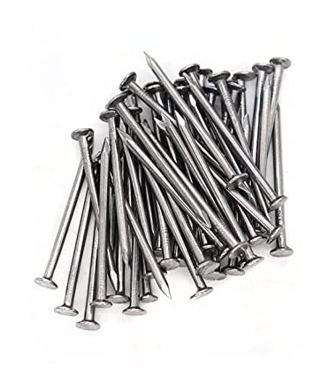 cSeao 50pcs 2.8mm Diameter 100mm / 4 Inches Flat Head Nails for Picture Wall Hanging, Common Nails, Wood Nails