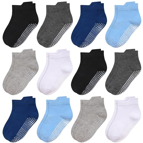 HYCLES Calzini Antiscivolo Bambino Estive 1-7 Anni - Calzini Corti Bambino Bambina Calze Neonato 0-3-6-9 Mesi