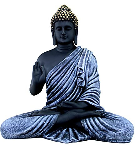 eSplanade Meditierendes Buddha-Schaustück aus Kunstharz, Heimdekoration, Idol-Statue Murti, tibetisch-buddhistische Statue, 35,6 cm hoch, groß