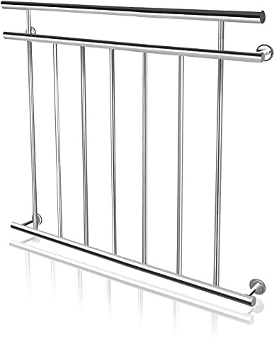 NAIZY Französischer Balkon Geländer Edelstahl Balkongeländer 90cm hoch Treppengeländer Terrassengeländer φ38mm Balkonschutz Balkongitter, 100x90cm(LxH)