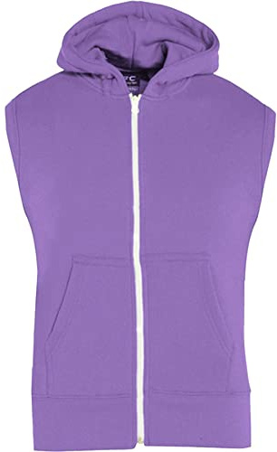 A2Z 4 Kids Hooded Gilet Jacket Fabric No Sleeve Zipper - Gilet Lilac 13.