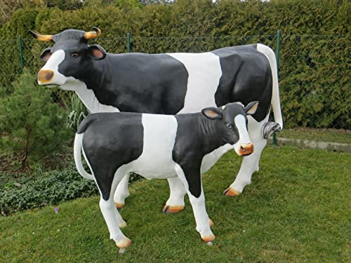 XXL Premium Kuh+Kalb Set lebensgross ca. 230cm Garten Deko Figur lebensecht