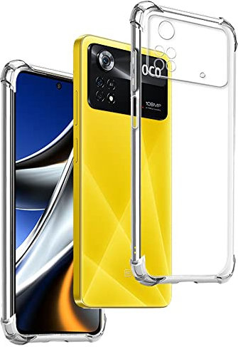REY Coque Anti-Shock pour XIAOMI POCO X4 Pro 5G, TPU Transparent en Silicone Antichoc