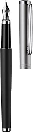 Otto Hutt design 01 Füllfederhalter 018-11446 – Füller mit hochwertiger Beschichtung und glänzender Oberfläche in der Farbe Schwarz – Federstärke M