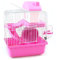Enclos Hamster, Cage Hamster 2 Niveaux Grand Espace pour Petits Animaux (Rose)