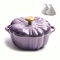 BAMFY Émaillée Citrouille Cocotte Fonte avec Un Couvercle Revêtement Antiadhésif avec Poignées Cocotte for Le Creuset, Braiser, Cuisson du Pain (Color : Purple)