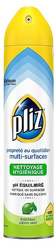 Pliz Aérosol Fraicheur Citron Vert Multi-Surfaces - Nettoie 101 Surfaces - 1 Aérosol