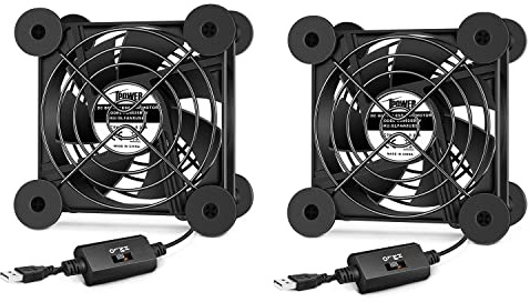 iPower Quiet Cooling Fan 80mm USB Case Fan with Speed Controller for Receiver DVR/Playstation/Xbox/Computer Cabinet Cooling, 2 Pack