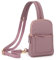 UTO Brusttasche Rucksack Damen 2 in 1 Kunstleder Sling Bag Crossbody Bag Stylisch Verstellbarer Schultergurt Bauchtasche Umhängetasche Tagesrucksack Schultertasche Wasserdicht Rosa