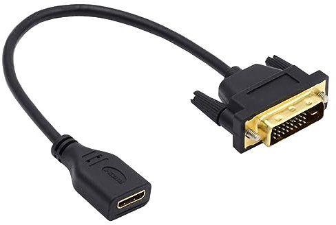 CY Câble DVI 24+1 Mâle vers Mini HDMI 1.4 Type-C 4K Femelle Extension Câble pour Ordinateur HDTV Carte Graphique UHD 20cm