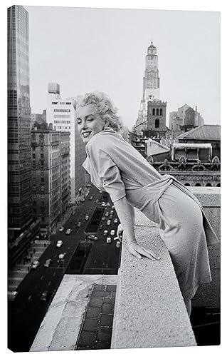 Posterlounge Marilyn Monroe in New York Leinwandbild von Celebrity Collection 70 x 100 cm Schwarz-Weiß Wandbilder Wanddeko