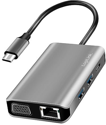 USB 3.2 Gen 1 Docking-Station 7-Port, mit USB-C Anschluss und PD (PowerDelivery), UHD-4K Auflösung, RJ45 Gigabit Netzwerk