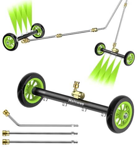Heliwoo Spazzola per idropulitrice per sottocarro, 40,6 cm, con 4 ugelli, doppia funzione, detergente per superfici sottoscocca auto, con 3 bacchetta di estensione, 4000 PSI
