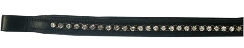 Amesbichler Reitsport Stirnband mit Strasssteinen schwarz, 1A Lederqualität