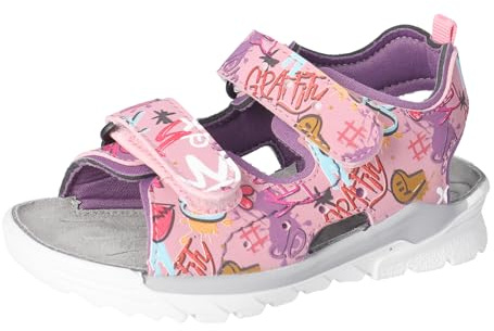 RICOSTA Mädchen Sandalen Wave, Kinder Sommerschuhe, Weite: Mittel, waschbar, Outdoorsandalen, Klettverschluss, Mallow/Cassis (330), 28 EU