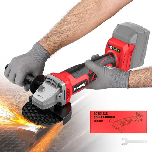 MtiolHig Smerigliatrice angolare senza fili per batteria Milwaukee 18 V, 8500 giri/min a velocità variabile brushless smerigliatrice angolare da 4 1/2 '' per utensili Milwaukee senza molatura e taglio