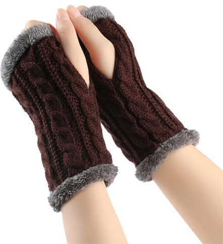 Fulidngzg Armstulpen Damen Winter Y2K Warm Fausthandschuhe Thermo Teenager Mädchen Fingerlose Handschuhe Handstulpen Schwarz Touchscreen Pulswärmer Winterhandschuhe