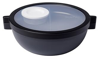 Mepal - Meal Prep Boxen Vita - Bento Schüssel - Brotdose mit Fächern - Extra Fach mit Deckel, Dressing-Deckel & Tablett - Bentobox - 1500 ml - Nordic black