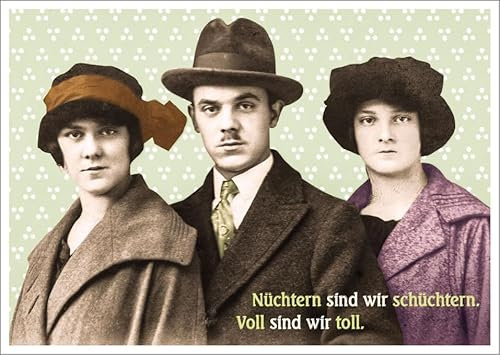 Gutsch Verlag Postkarte Spruch humorvoll Nüchtern sind wir schüchtern. Voll sind wir toll.